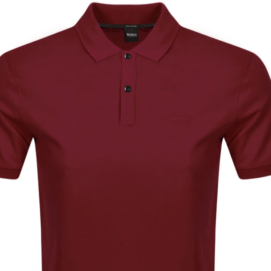 Alternative Image for ProductBOSS Pallas Short Sleeved Polo T Shirt Burgundy2